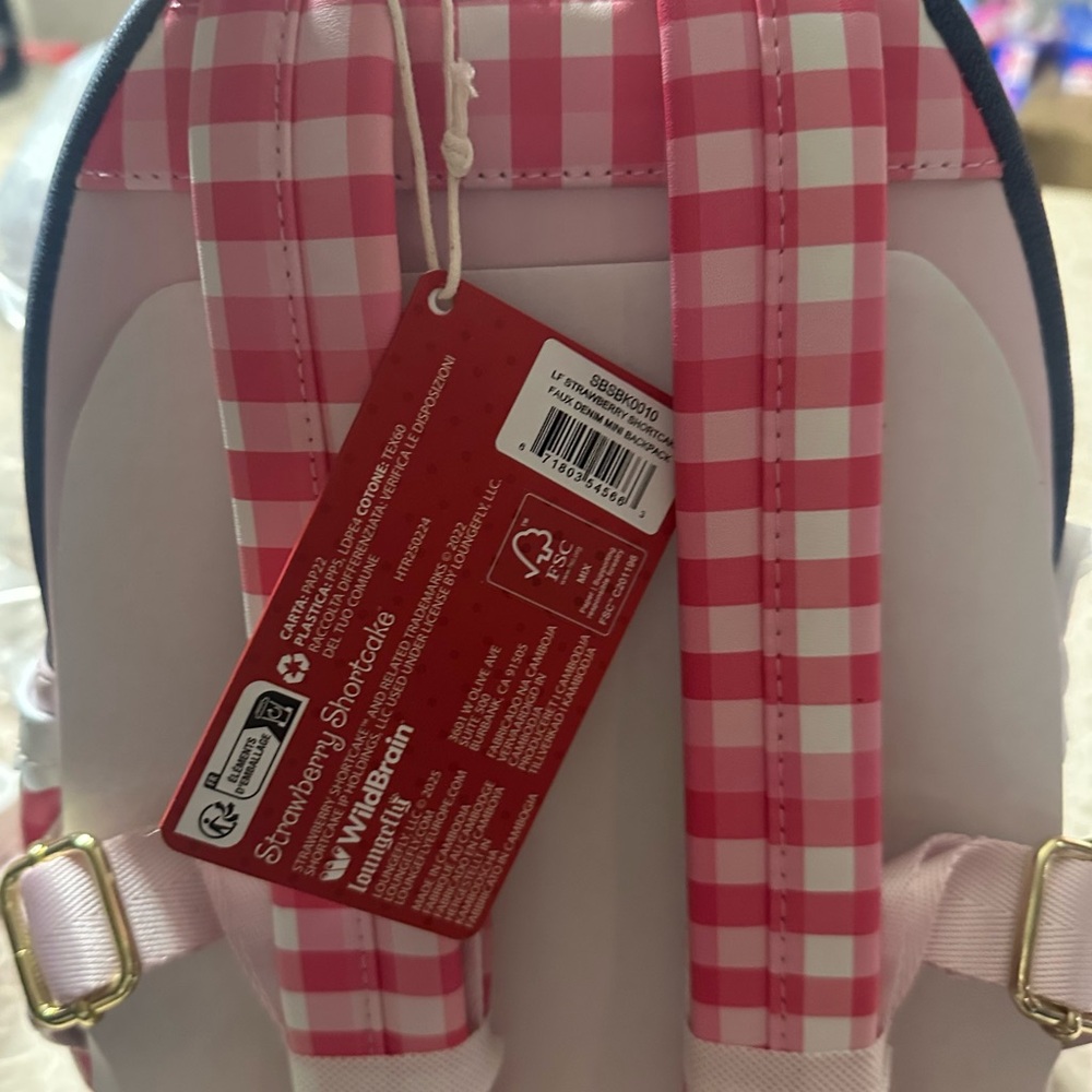 Loungefly Strawberry Shortcake Faux Denim Mini Backpack - Picture 6 of 7
